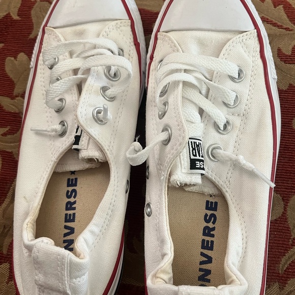 Converse Kids Shoes in White with Red Accents - Picture 2 of 4